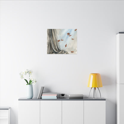 Ma Silk Drape Canvas Art - Japandi Watercolor