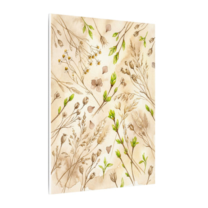 Spring Dried Flowers Watercolor Canvas Art | Earthy Decor