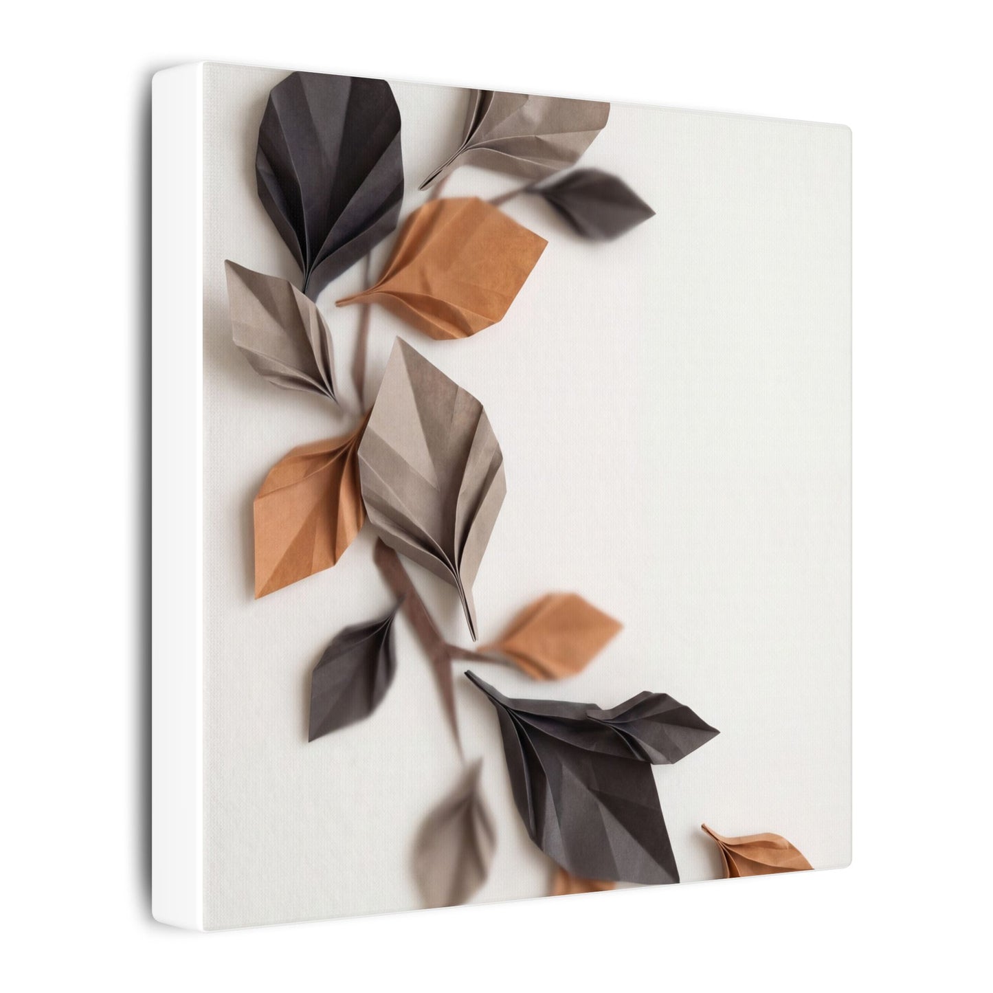Paper Fold Autumn Canvas Art | Japandi Earthy Design