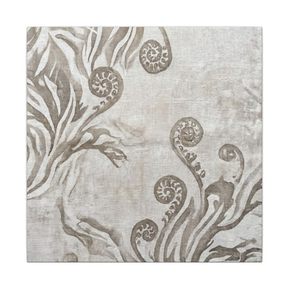 Japandi Fern Unfurling in Overcast | Japanese Pattern Canvas Art