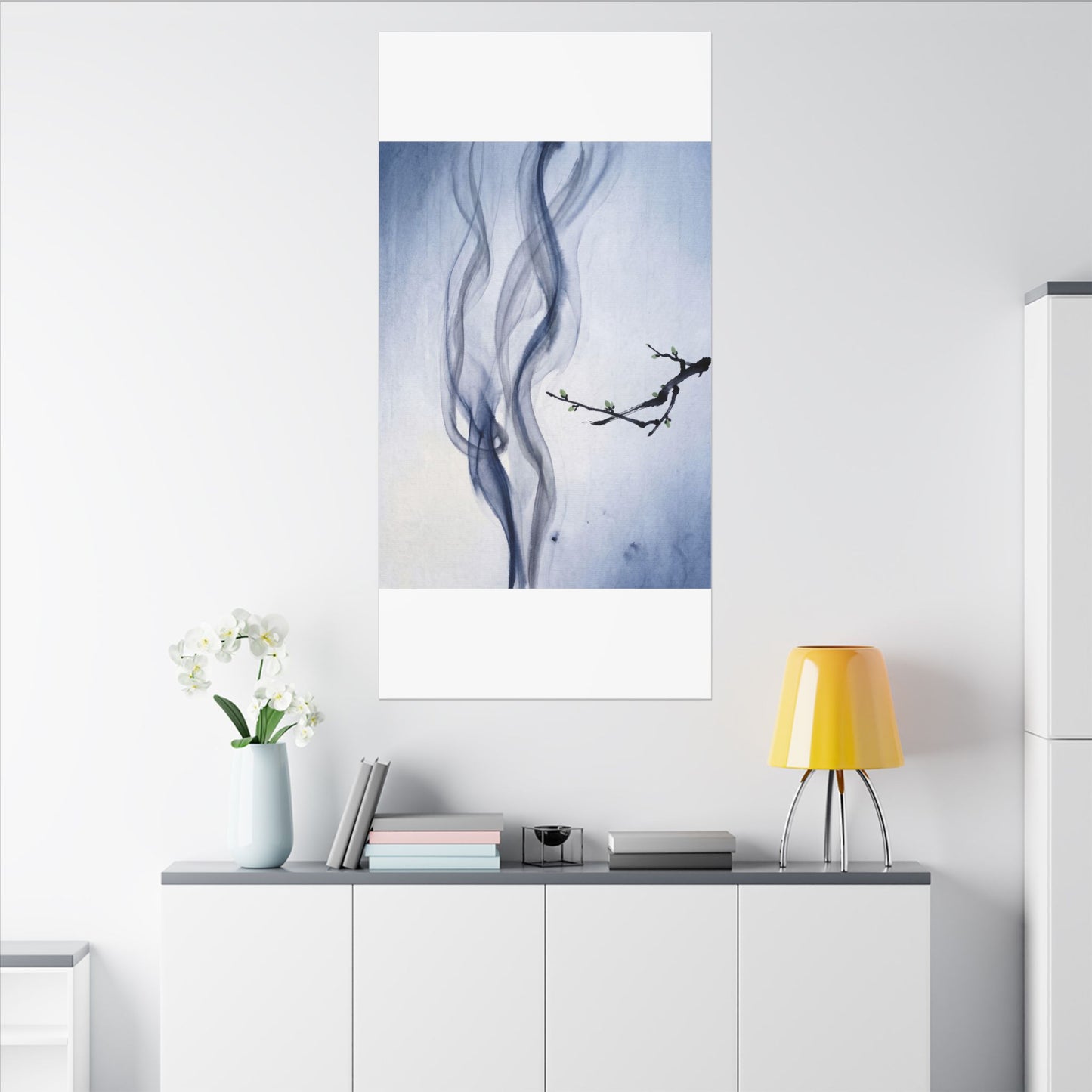 Incense Smoke Spring Canvas Art | Zen Tranquil Design