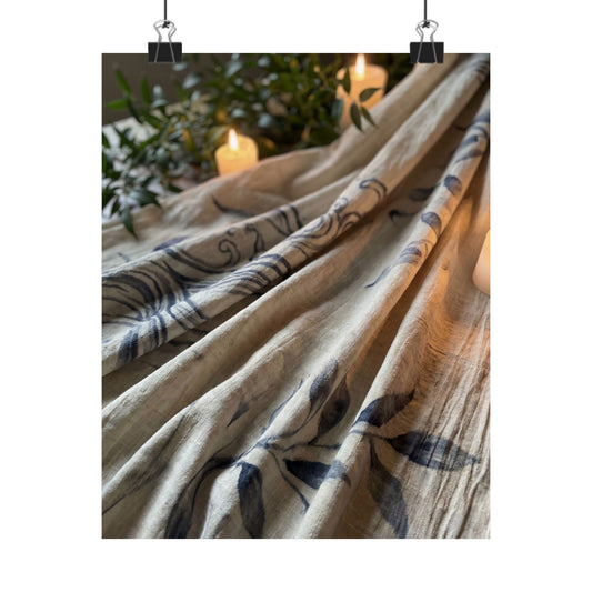 Silk Drape Wall Art Print | Summer Japandi Japanese Pattern Art Art Print