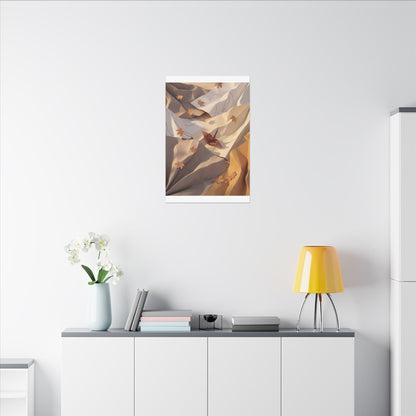 Autumn Paper Fold Minimal Line Canvas Art | Cozy Decor