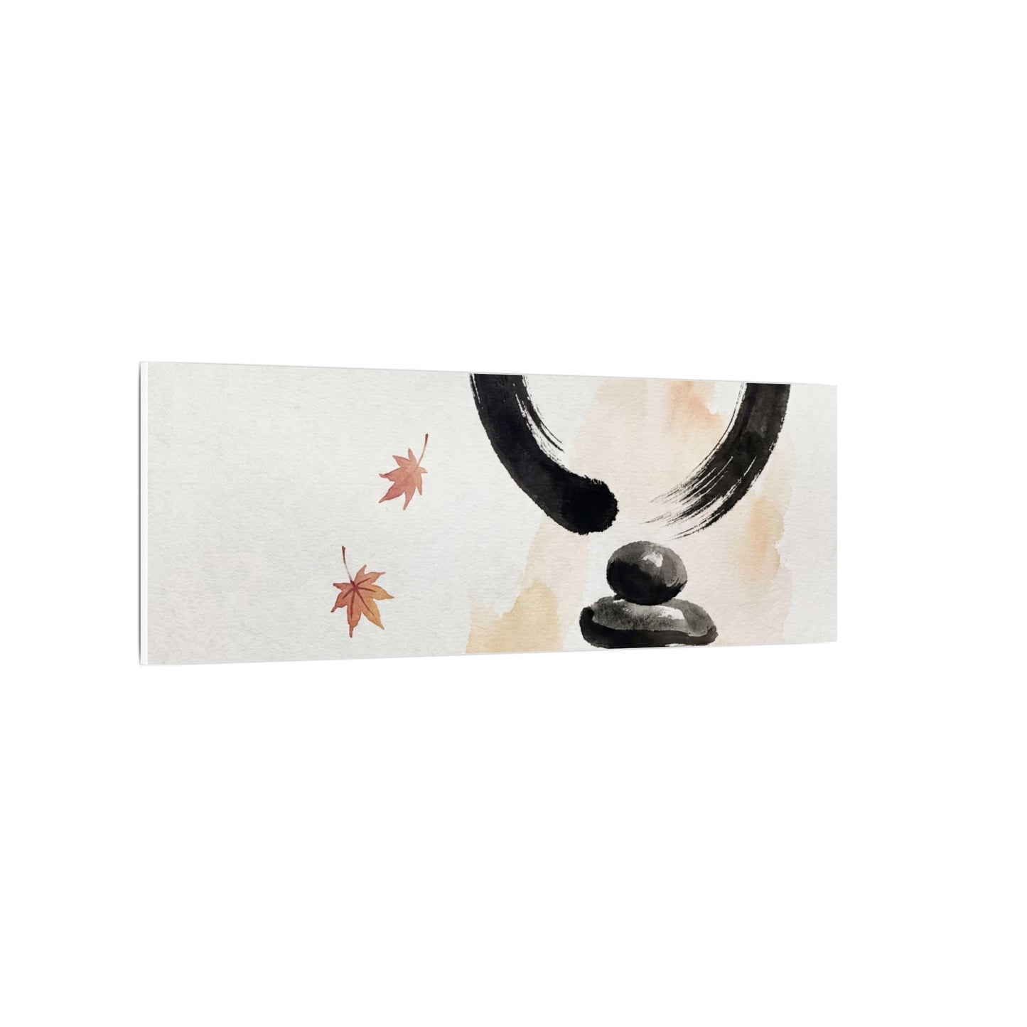 River Stones Canvas Art | Autumn Zen Enso Art