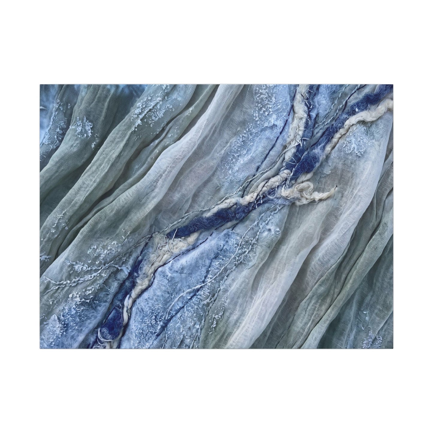 Moonlight Silk Drape Canvas Art - Japandi Mono No Aware Art Print