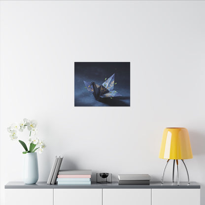 Kintsugi Paper Fold in Moonlight | Crackle Gold Canvas Art