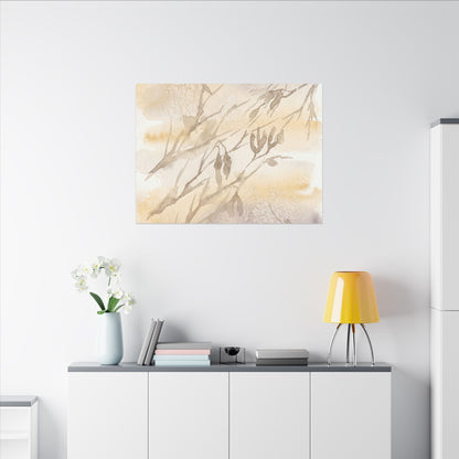Shadow Play Winter Canvas Art | Japandi Warm Design
