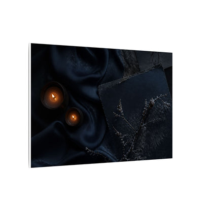 Candlelight Silk Drape Canvas Art - Dark Japandi Kanso