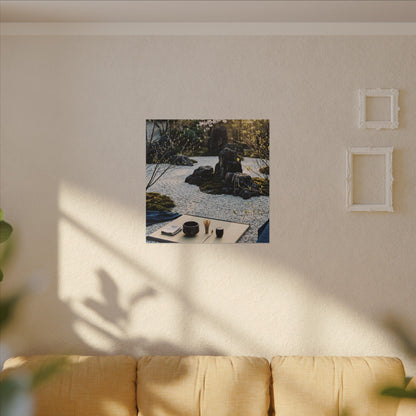Zen Tea Ceremony in Golden Hour | Karesansui Canvas Art