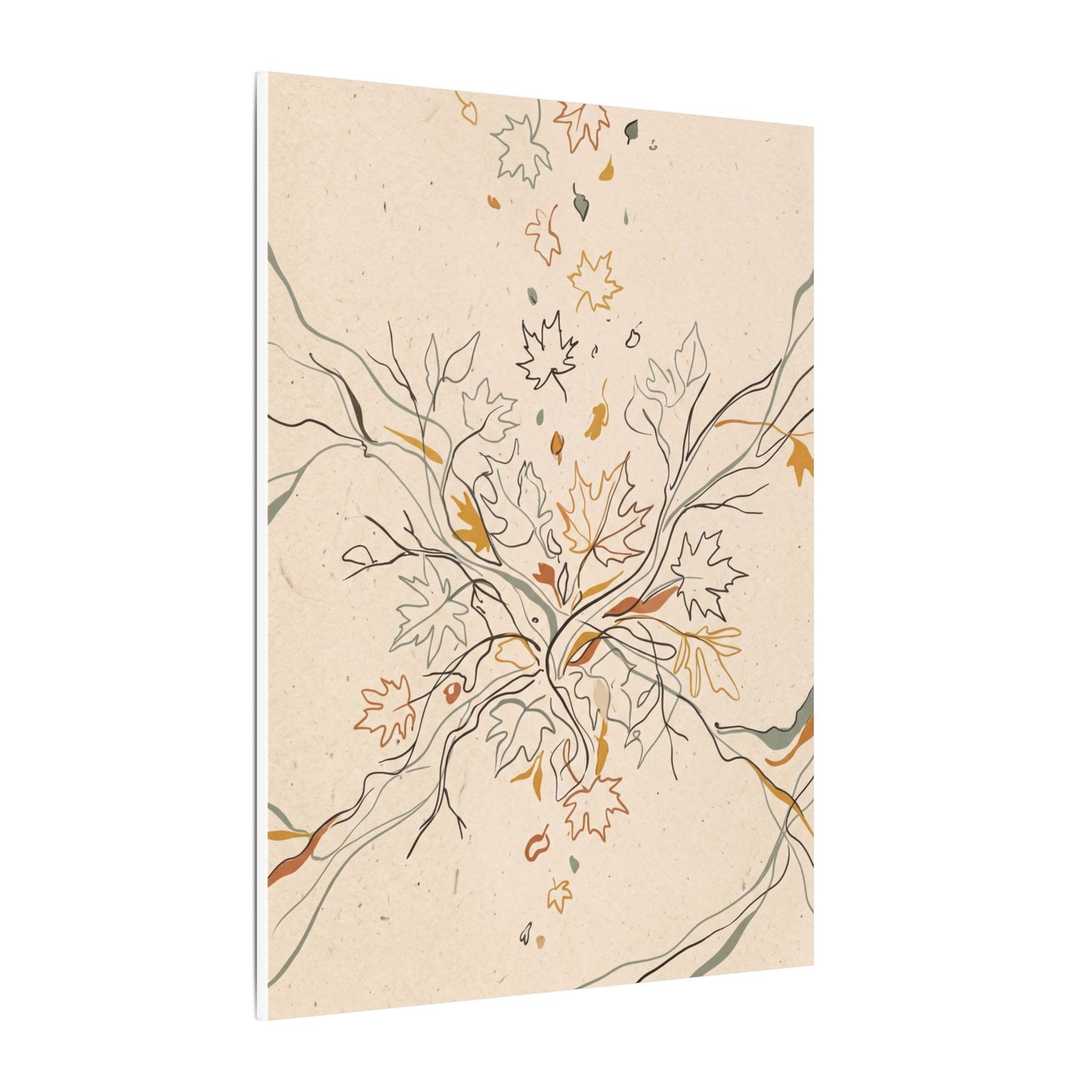 Warm Shadow Play Canvas Art - Minimal Line Japandi