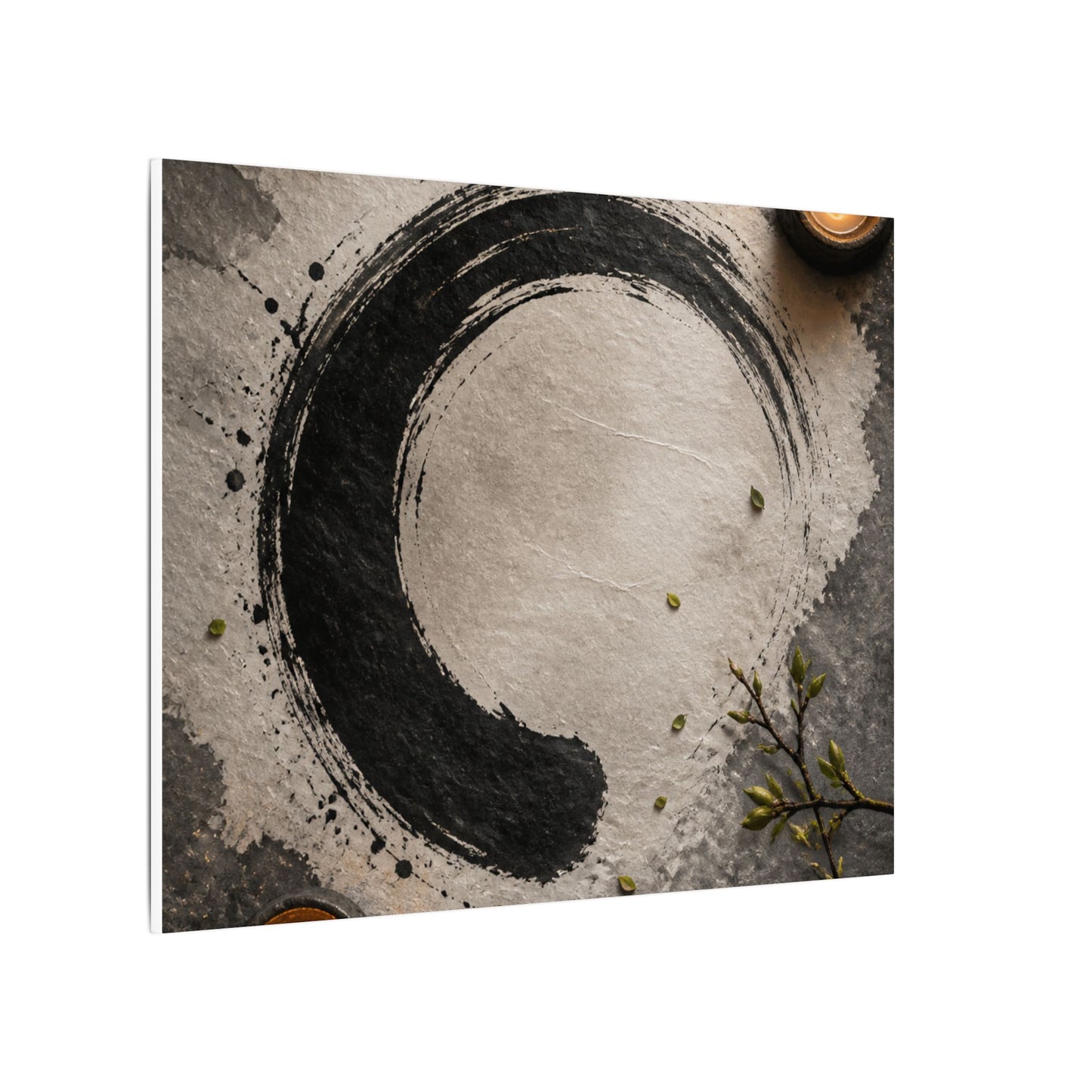 Candlelight Ink Brushstroke Canvas Art - Zen Ma