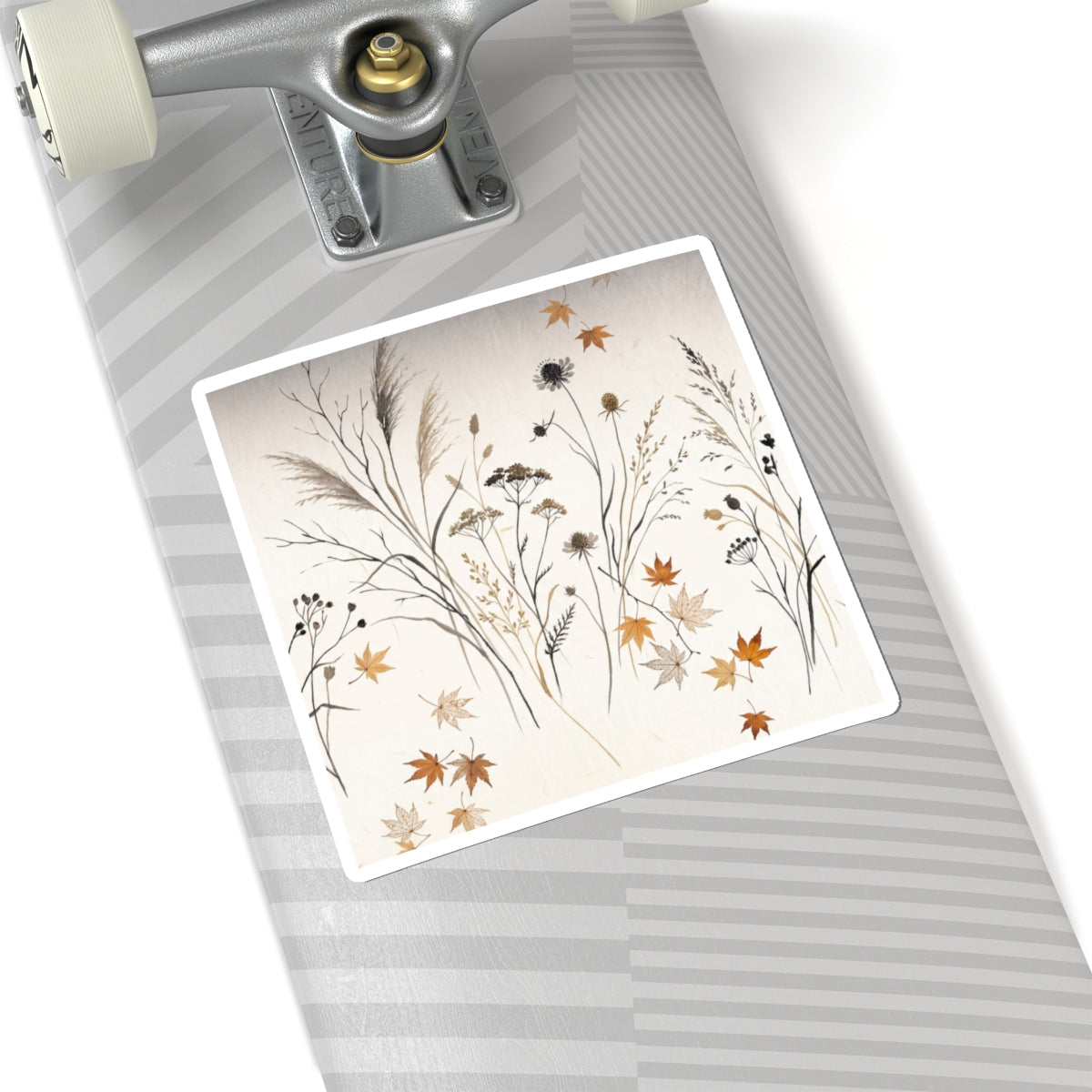Autumn Dried Flowers Japanese Pattern Sticker | Elegant Decor Art Print