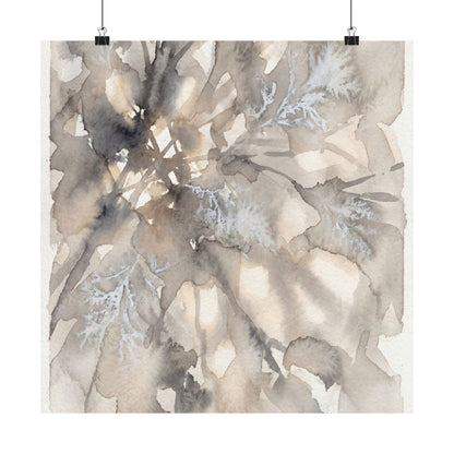 Shadow Play Wall Art Print | Winter Japandi Watercolor Art