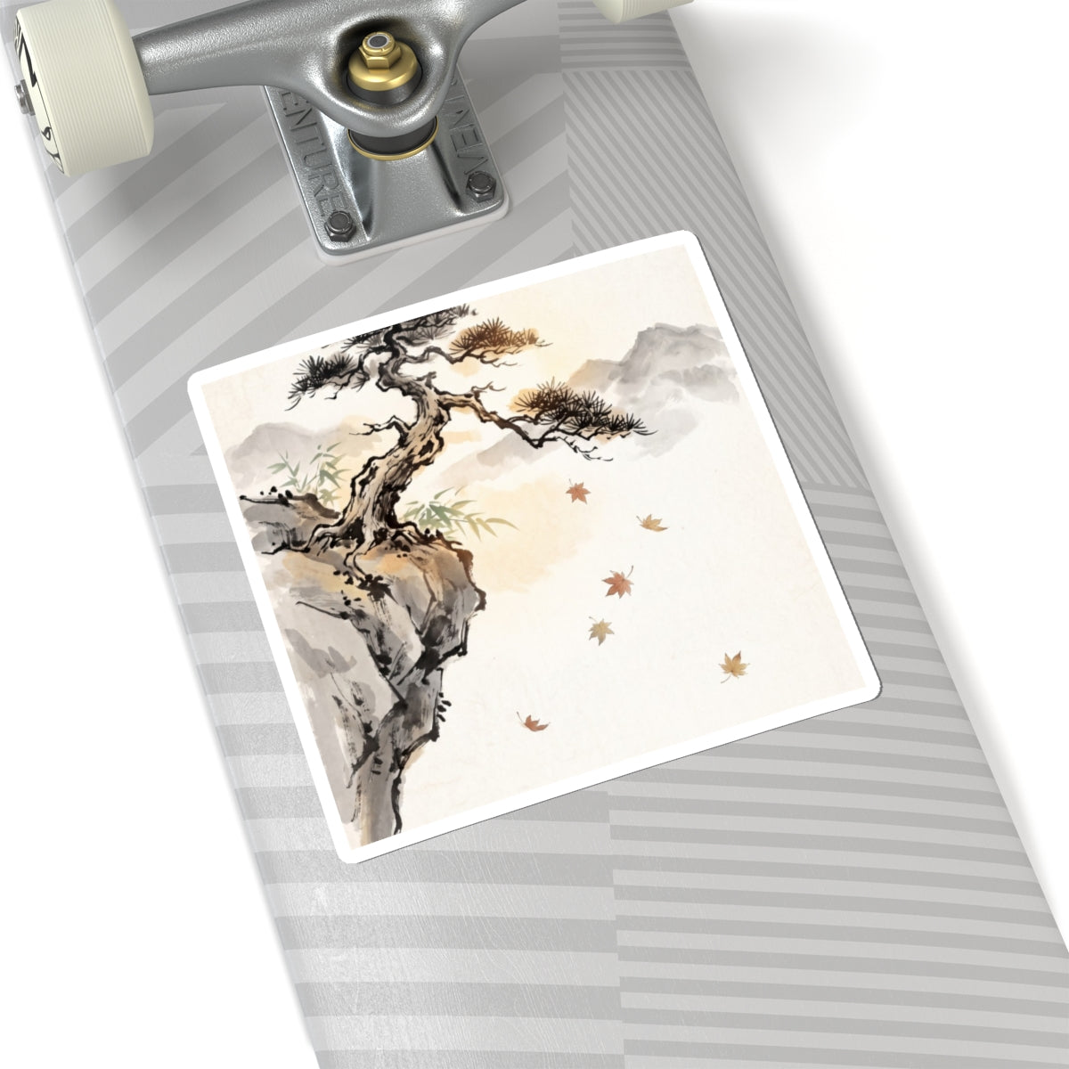Zen Pine Tree in Golden Hour | Sumi E Sticker