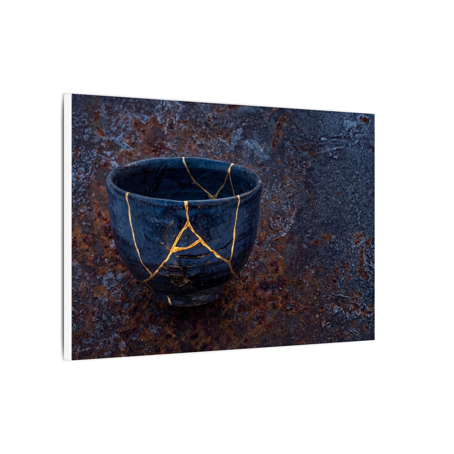 Rust Patina Winter Canvas Art | Kintsugi Healing Design