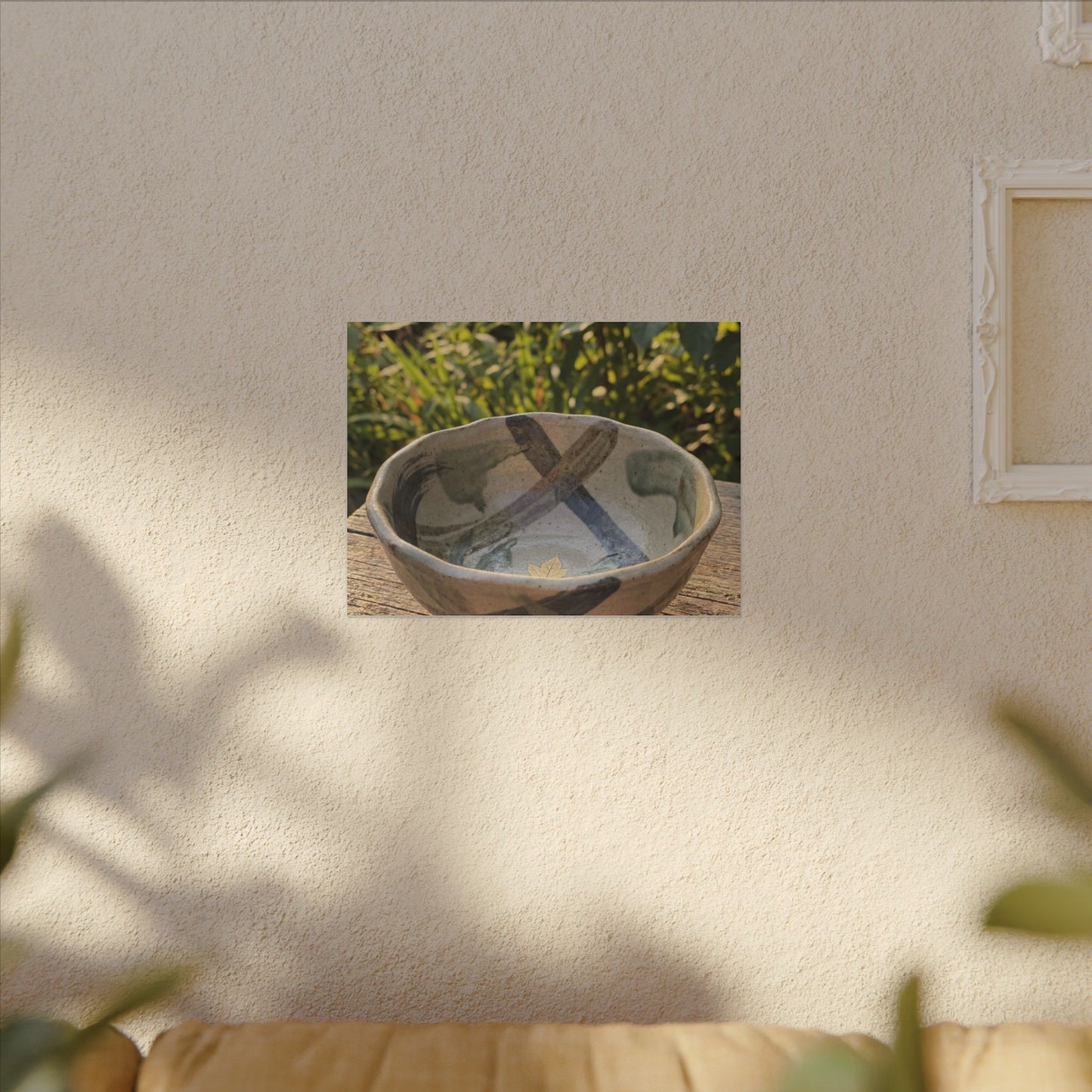 Earthy Ceramic Bowl Canvas Art - Japanese Pattern Japandi