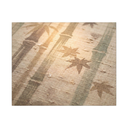 Autumn Bamboo Grove Japanese Pattern Canvas Art | Neutral Decor Art Print
