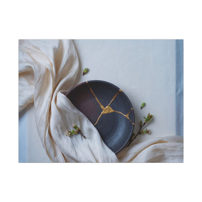 Ma Silk Drape Canvas Art - Kintsugi Gold Repair