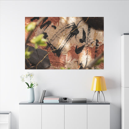 Datsuzoku Ink Brushstroke Canvas Art - Kintsugi Gold Repair