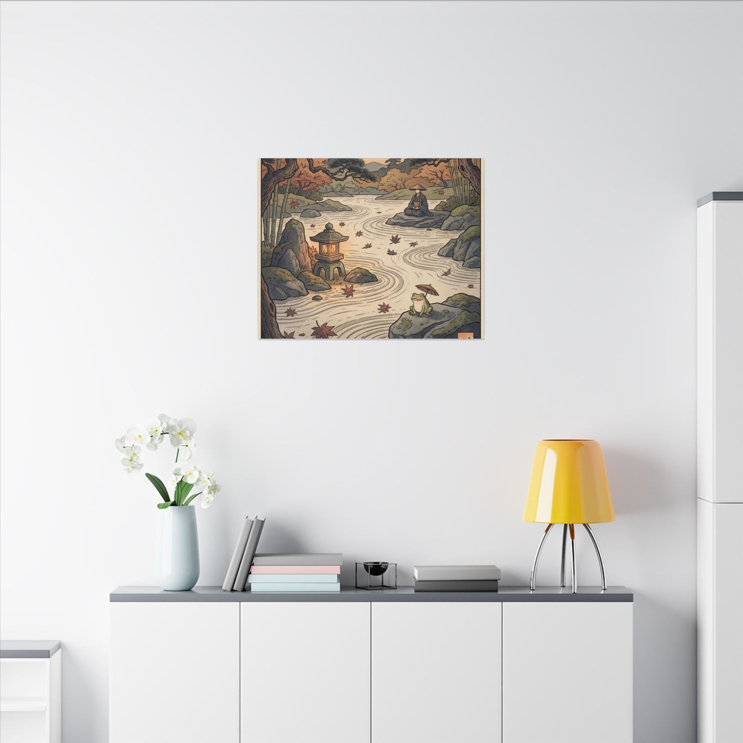 Rock Garden Autumn Canvas Art | Zen Serene Design