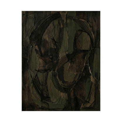 Mixed Media Dark Japandi Textured Wall Art Print
