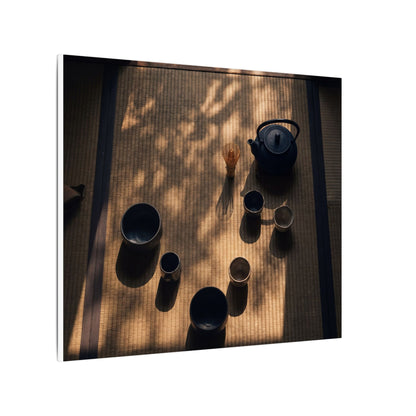 Shibui Tea Ceremony Canvas Art - Dark Japandi Shadow Zen