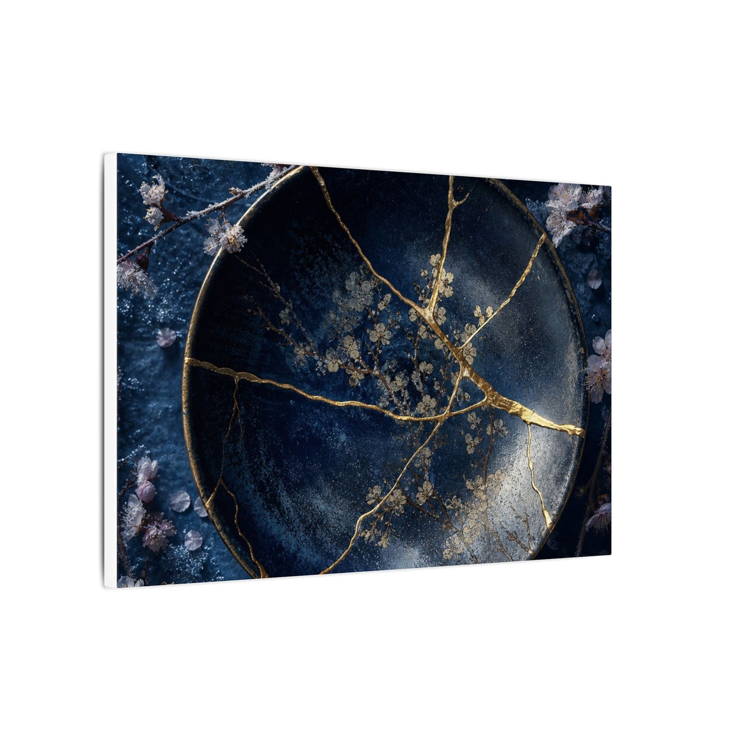 Cherry Blossom Winter Canvas Art | Kintsugi Philosophical Design