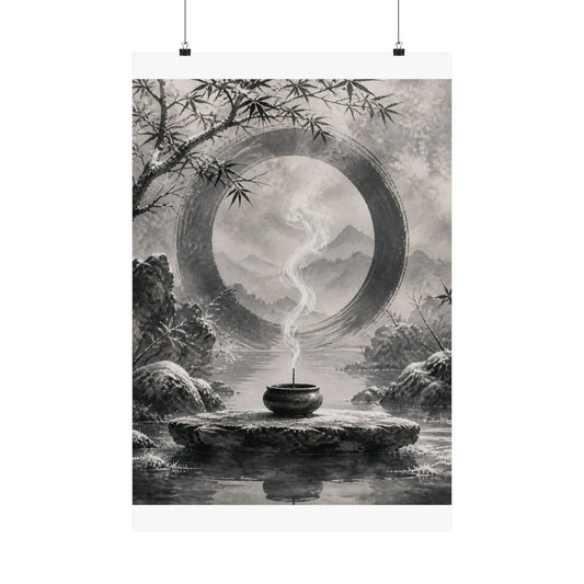Dappled Incense Smoke Wall Art Print - Zen Seijaku