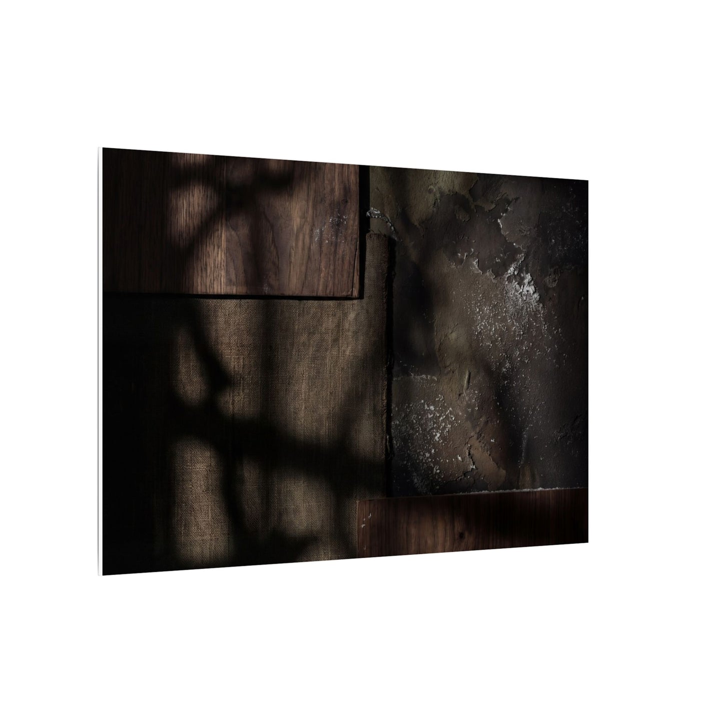 Dark Japandi Shadow Play in Candlelight | Dark Texture Canvas Art