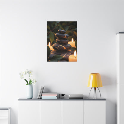 Summer River Stones Gold Vein Canvas Art | Philosophical Decor