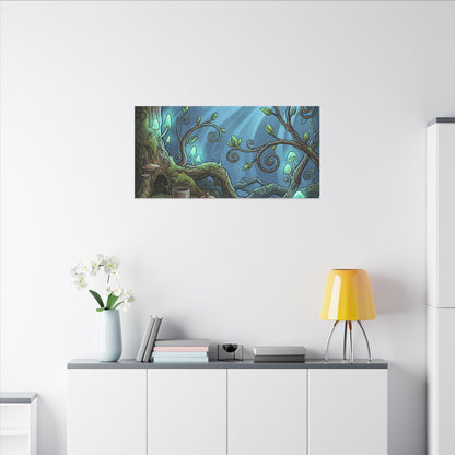 Spring Tea Ceremony Forest Whimsy Canvas Art | Cozy Decor