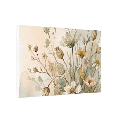 Summer Dried Flowers Watercolor Canvas Art | Elegant Decor