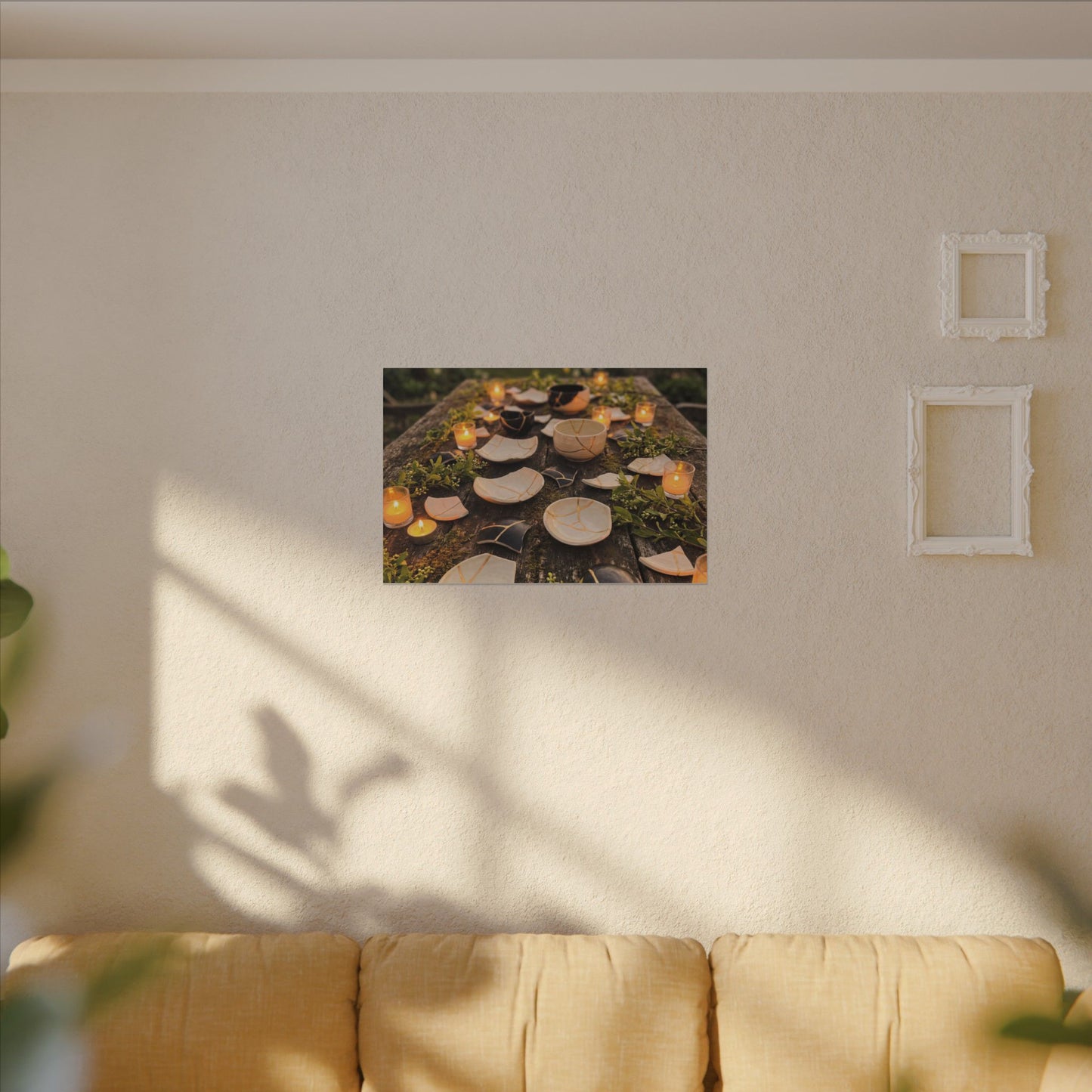 Broken Pottery Spring Canvas Art | Kintsugi Beautiful Design