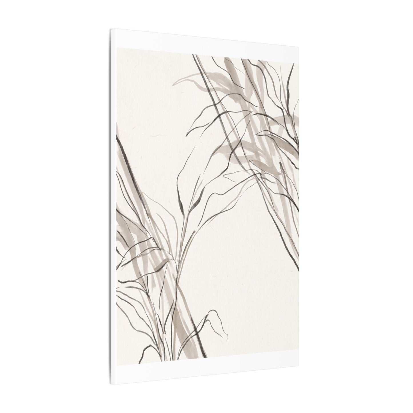 Neutral Shoji Screen Canvas Art - Minimal Line Japandi
