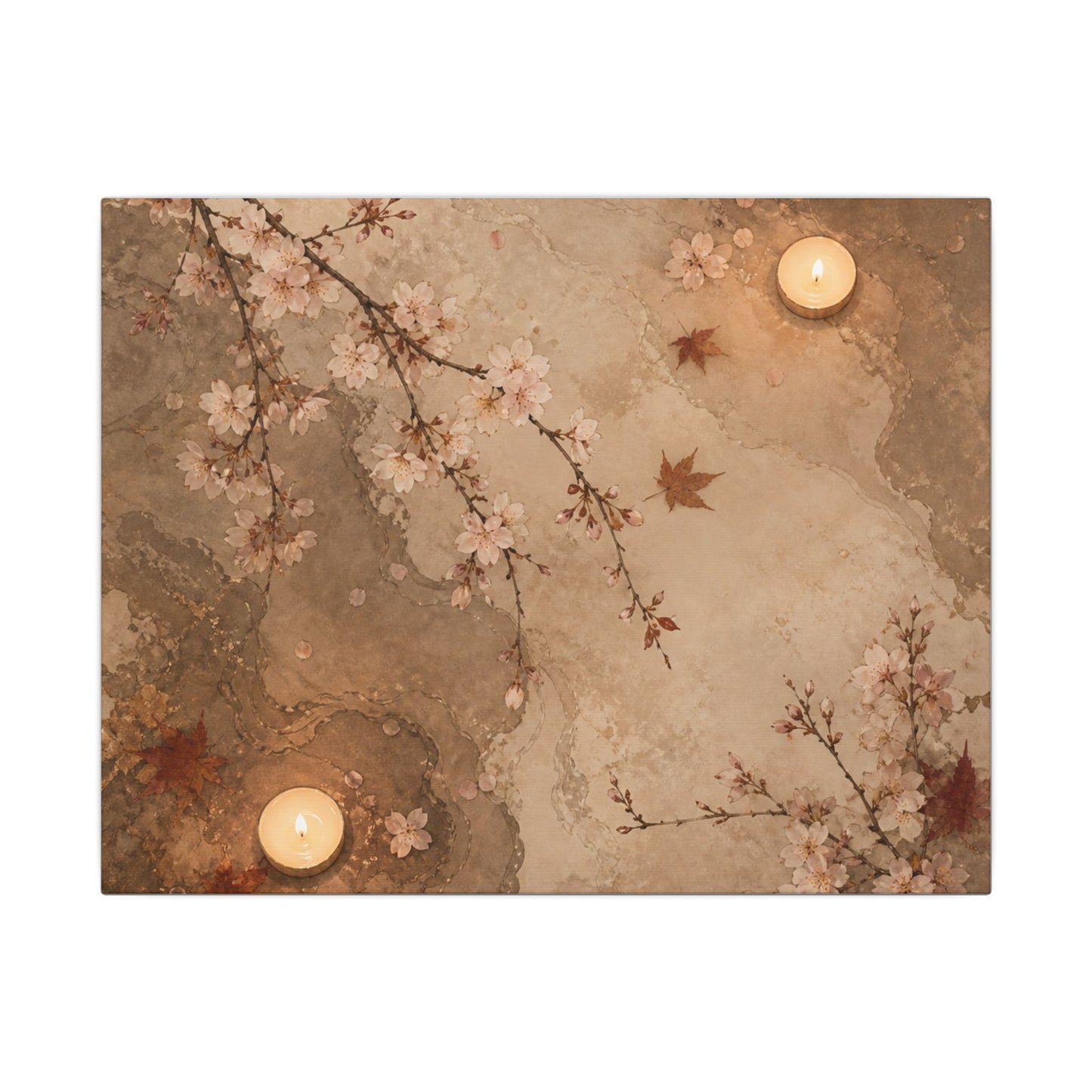 Cherry Blossom Canvas Art | Autumn Japandi Japanese Pattern Art