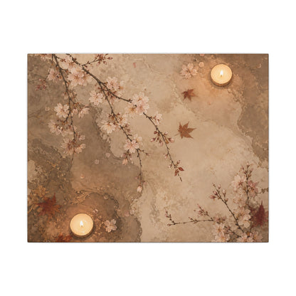 Cherry Blossom Canvas Art | Autumn Japandi Japanese Pattern Art