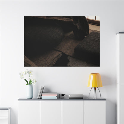 Dark Japandi Shadow Zen Canvas Art