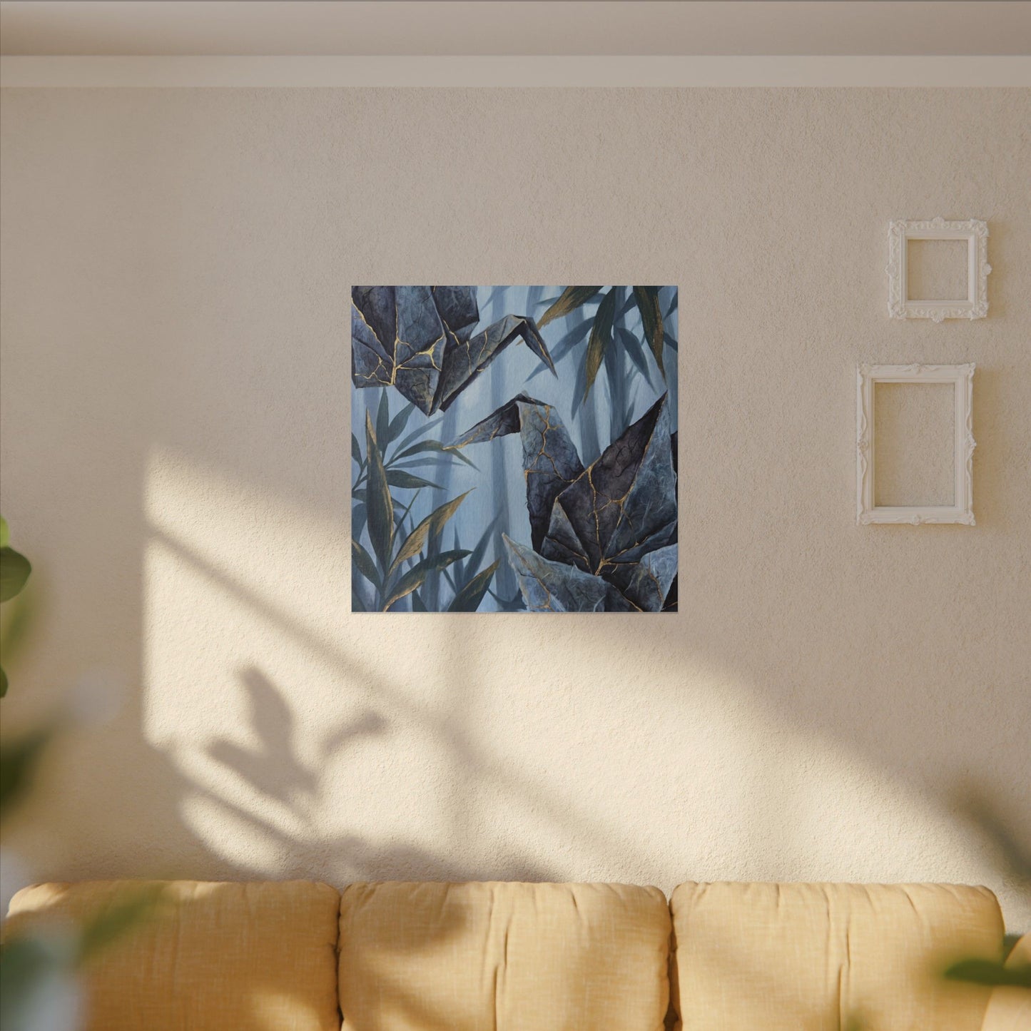 Paper Fold Canvas Art | Summer Kintsugi Crackle Gold Art