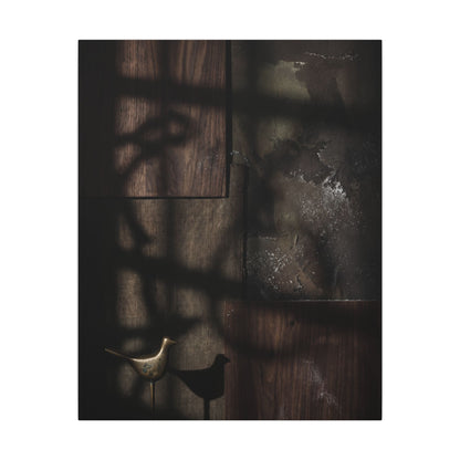 Dark Japandi Shadow Play in Candlelight | Dark Texture Canvas Art