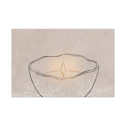 Ceramic Bowl Minimal Line Canvas Art | Neutral Japandi Art
