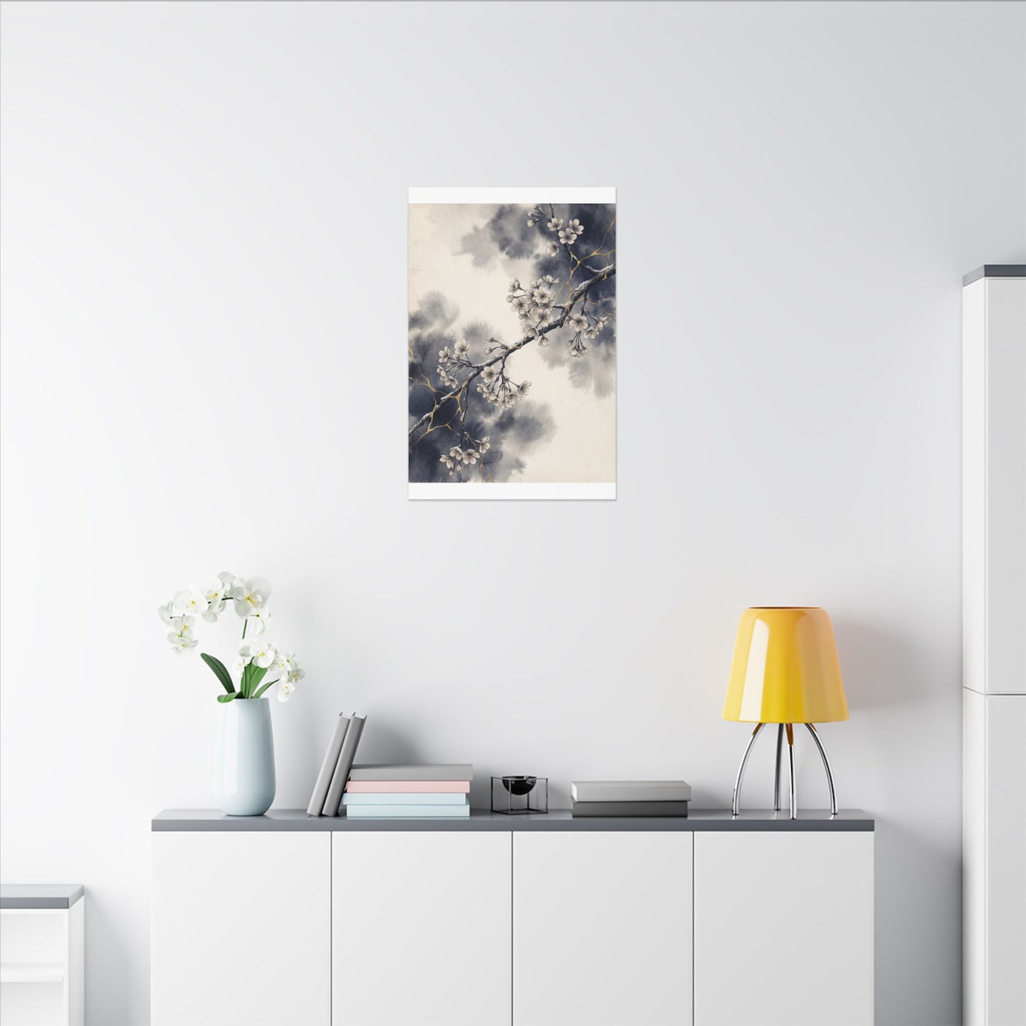 Ma Cherry Blossom Canvas Art - Kintsugi Gold Vein