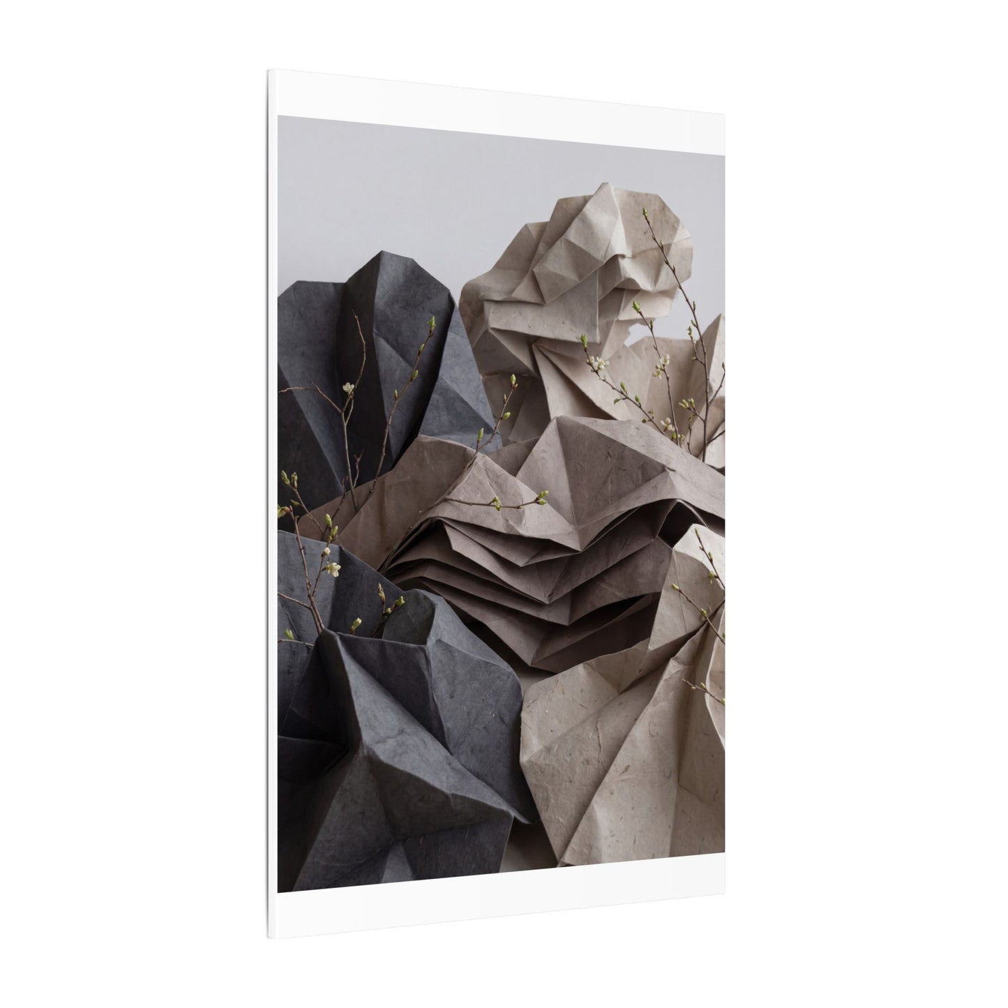Neutral Paper Fold Canvas Art - Texture Japandi