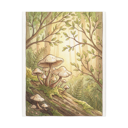Spring Wild Mushrooms Mushroom Illustration Canvas Art | Cozy Decor