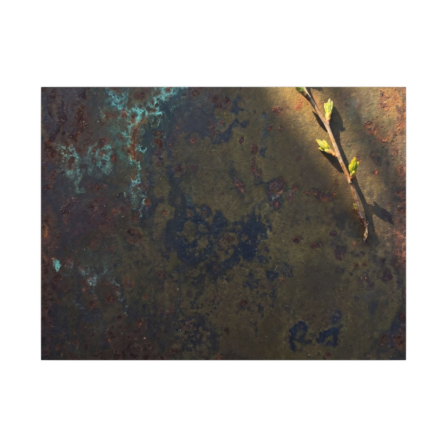 Golden Hour Rust Patina Canvas Art - Dark Japandi Ma