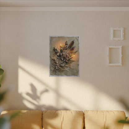 Dried Flowers Texture Canvas Art | Warm Japandi Art
