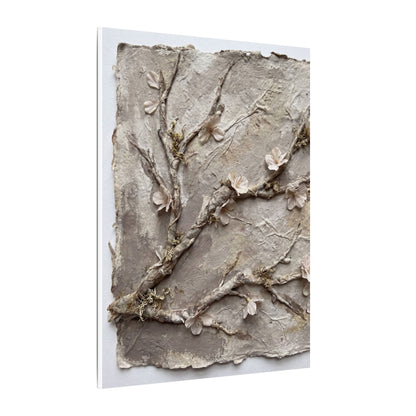 Summer Cherry Blossom Texture Canvas Art | Earthy Decor