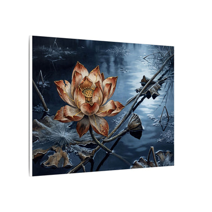 Winter Lotus Flower Broken Beauty Canvas Art | Healing Decor