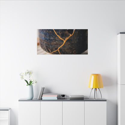 Tea Ceremony Autumn Canvas Art | Kintsugi Healing Design