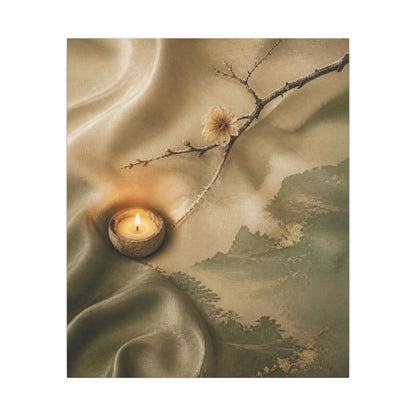 Silk Drape Japanese Pattern Canvas Art | Warm Japandi Art