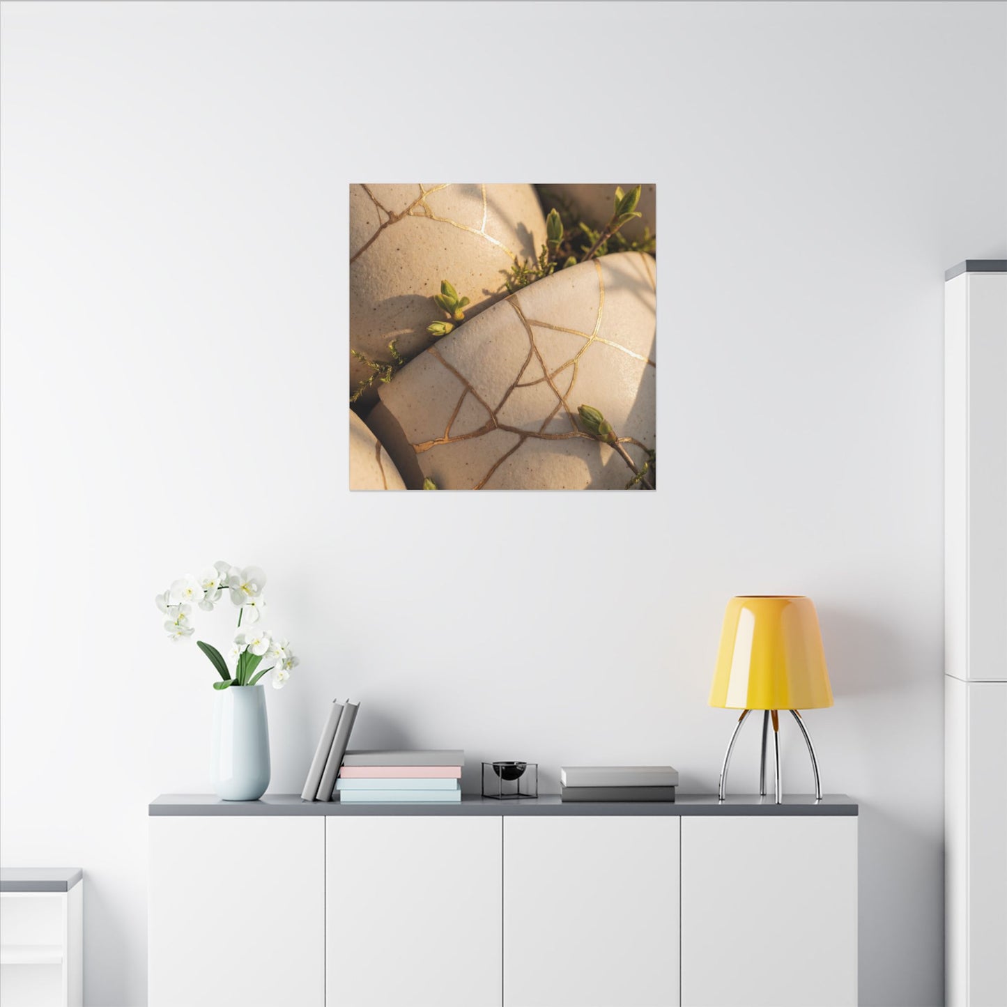 Spring Broken Pottery Gold Vein Canvas Art | Beautiful Decor